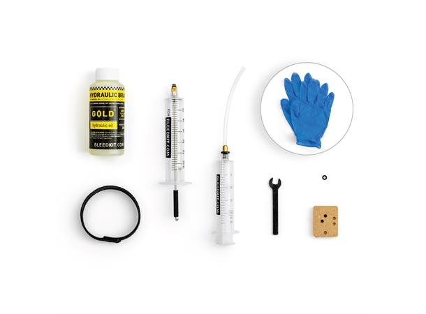 Bleedkit SHIMANO Premium GOLD Luftesett Sprøyter, GOLD-Olje, 7mm nøkkel, hansker